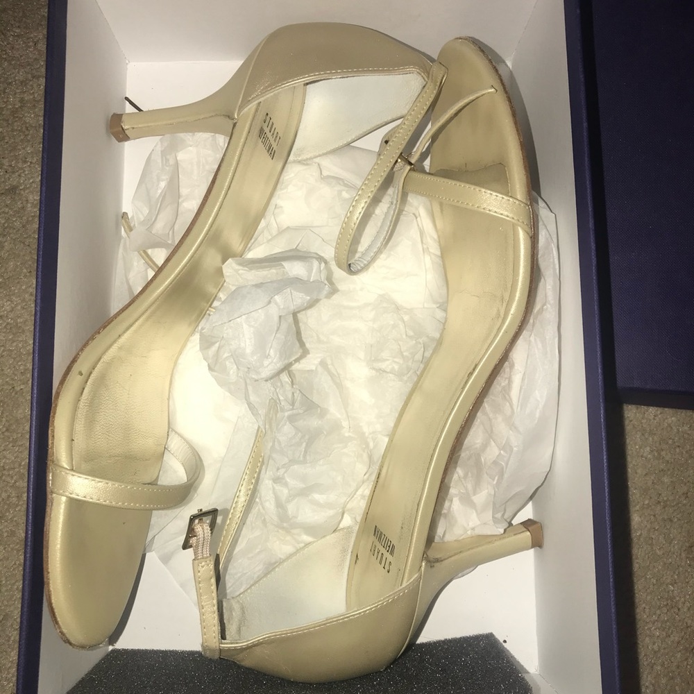 Stuart Weitzman Naked Sandal Gold Sz 9.5